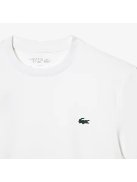 Lacoste T-Shirt Sport Z Okrągłym Dekoltem Slim Fit biały