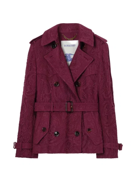 Scurt trenci Burberry cu model paisley din dantelă violet