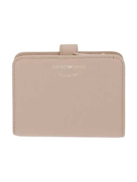 Emporio Armani portfel skórzany beżowy