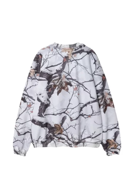 Hanorac crewneck Magic Stick cu decolteu rotund alb