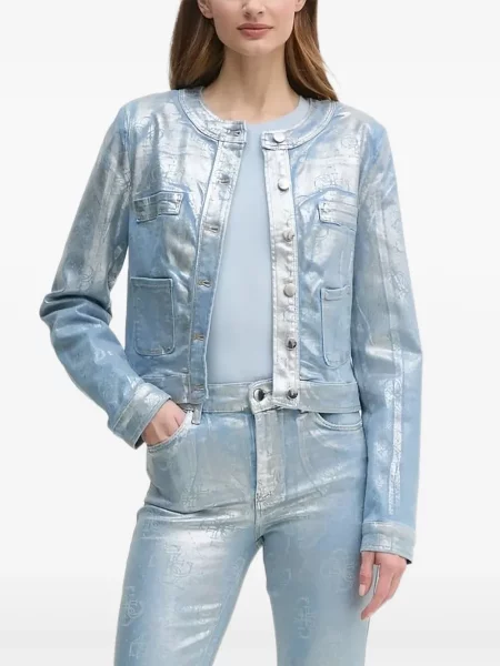 Kurtka bomber Guess z autografem niebieski