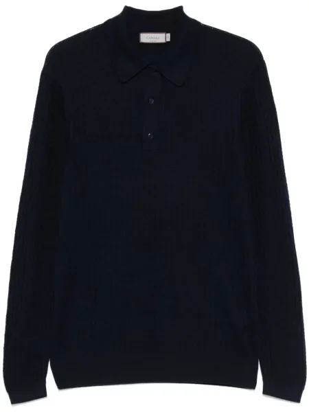 Polo Canali tricotate albastru