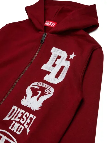 Bluza z kapturem dziecięca Diesel czerwona