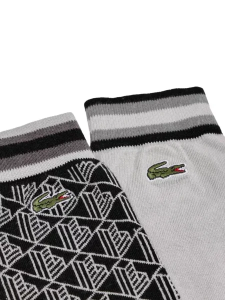 Чорапи Lacoste с автограф сиво