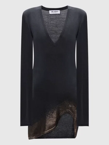 Шелковое платье мини The Attico серое