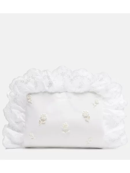 Geantă plic Simone Rocha cu volane alb