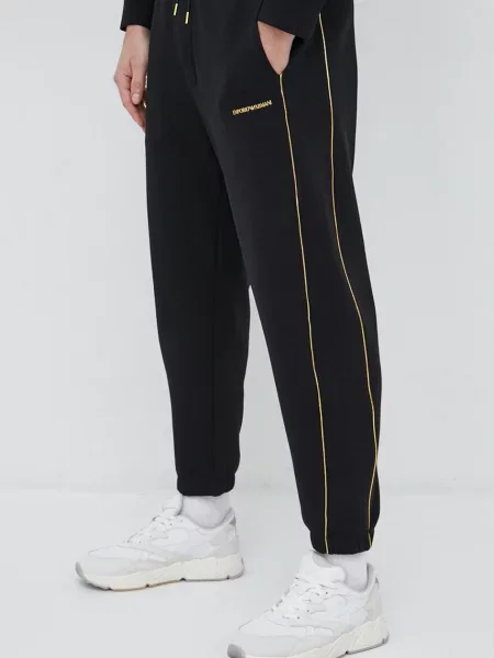 Emporio Armani pantaloni de trening cu imprimeu negru