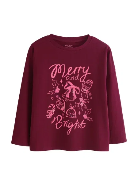 Next Tricou roz deschis / burgundy roșu