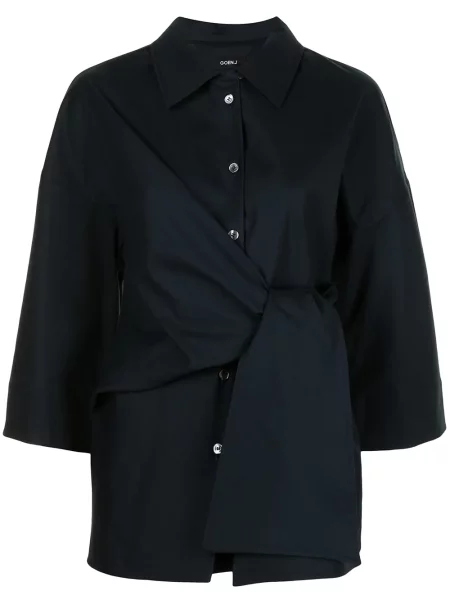 Długa linia koszula Goen.j niebieska