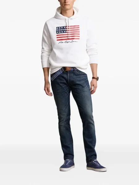 Curea Polo Ralph Lauren tricotate cu autograf cu șireturi albastru