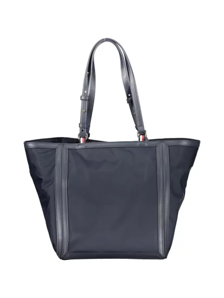Shopper kabelka Tommy Hilfiger s autogramem modrá