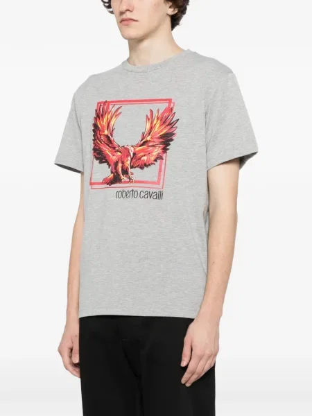 Tricou Roberto Cavalli cu imagine gri