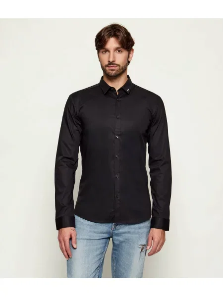 HUGO Cămașă | Extra slim fit | stretch negru