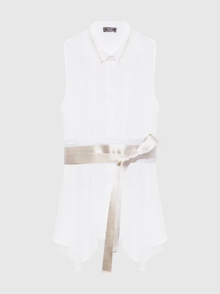 Блуза з льоном Peserico біла