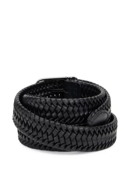 Cu centură curea Slowear din piele țesută negru