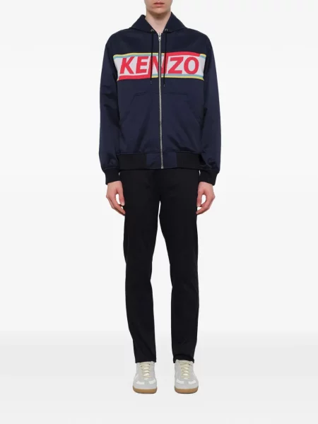 Majica s kapuljačom Kenzo s autogramom plava