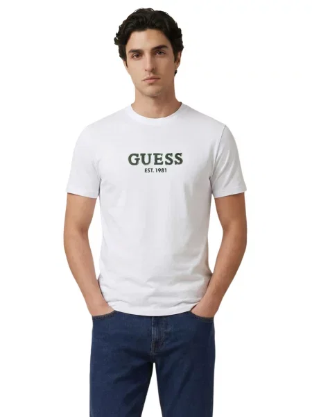 Pólóing Guess autogrammal fehér