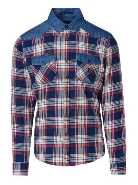 KOROSHI Košeľa námornícka modrá / červená biela