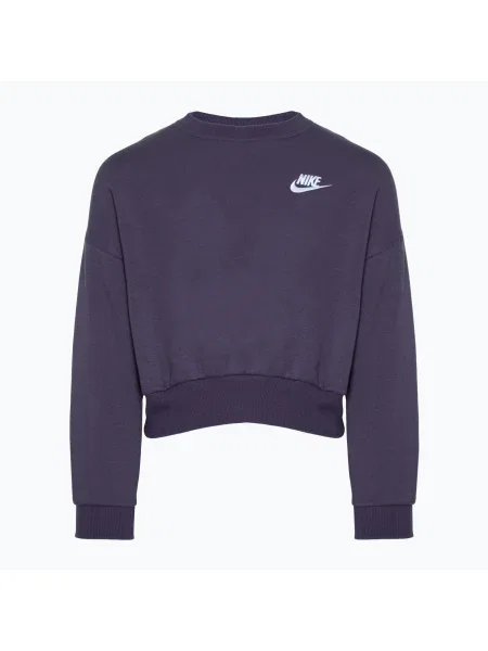 Детски суитшърт Nike Sportswear Club Fleece dark raisin / white бяло