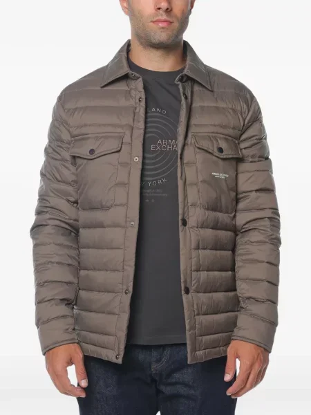 Páperová bunda Armani Exchange hnedá