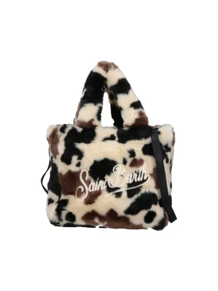 Sztuczne futro torebka Mc2 Saint Barth bez fiszbin beżowa