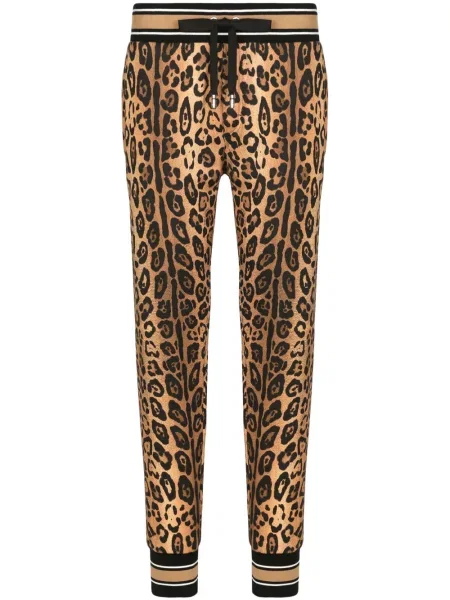Pantaloni Dolce & Gabbana cu imagine cu model leopard maro