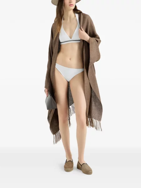 Top Brunello Cucinelli din jerseu alb