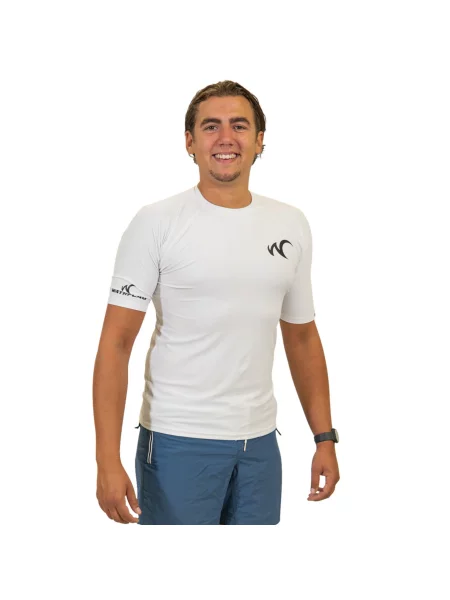 Koszulka surfing Watrflag Barcelona Bodyfit biały