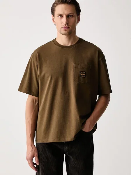 Levi's tričko SS WORKWEAR PKT hnědé