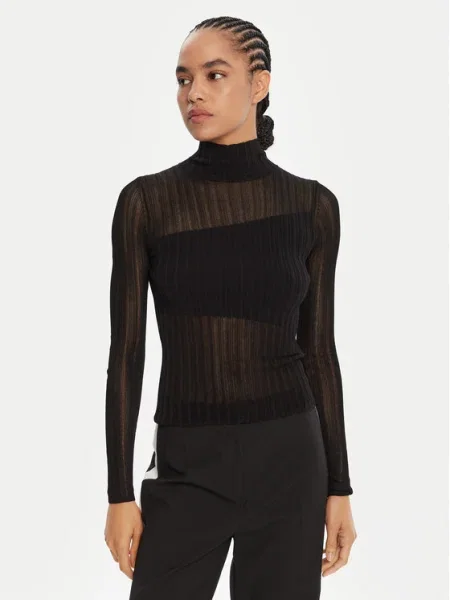 HUGO pulover light cu turtleneck negru