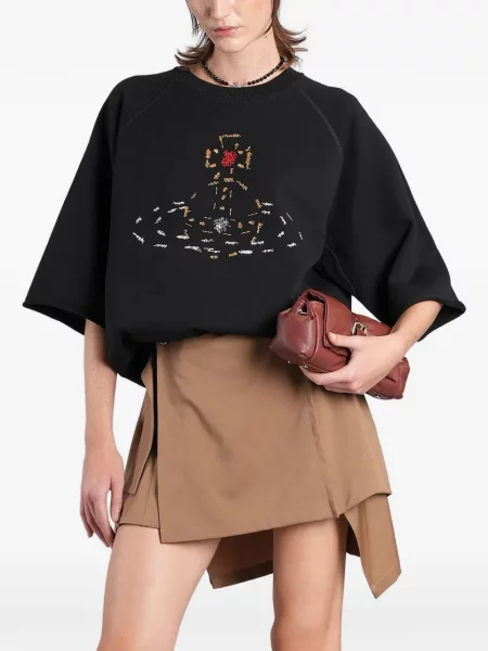 Къс суитчър Vivienne Westwood с къс ръкав черно