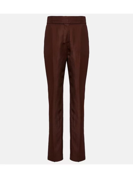 Pantaloni Jacquemus cu talie înaltă maro