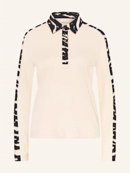 Marc Cain Koszulka Polo Z Dżerseju beige czarne