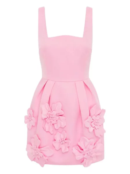 Rochie mini Leo Lin cu model floral de costum mini roz