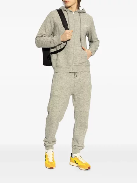 Hanorac cu glugă Woolrich cu imagine gri