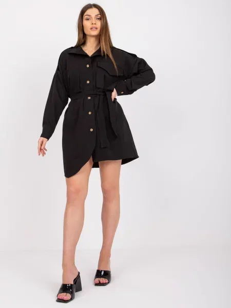 Dlhá košeľa Fashionhunters čierna
