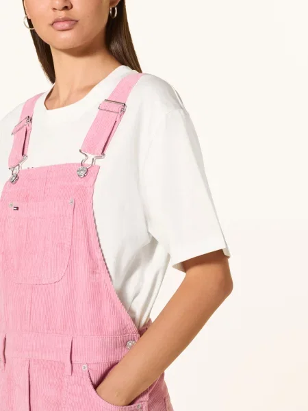 Tommy Jeans sukienka na co dzień Kobiety wypukły wzór tkaniny S różowy