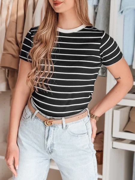 Tricou Dstreet cu dungi negru