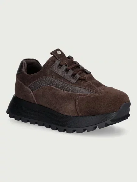 Goe sneakers pentru femei din nubuck maro