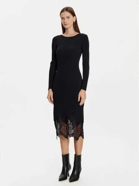 Morgan Плетена рокля черен