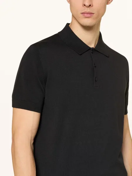 Strokesman's Pletené Polo Tričko černá