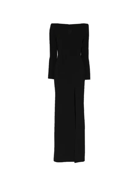 Lung rochie Alex Perry cu mâneci lungi cu decolteu barcă negru
