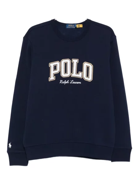Hanorac crewneck Polo Ralph Lauren cu broderie albastru