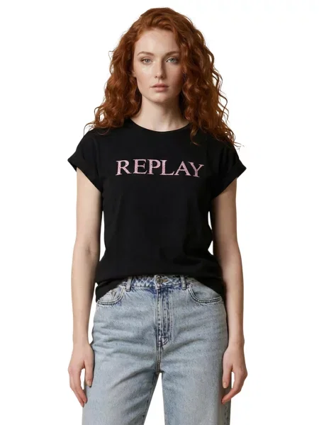 Тениска Replay черно