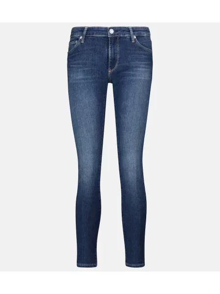 Skinny kostka jeansy skinny Ag Jeans niebieskie