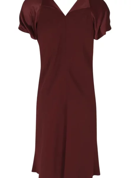 Rochie midi Alberta Ferretti cu funde din satin roșu