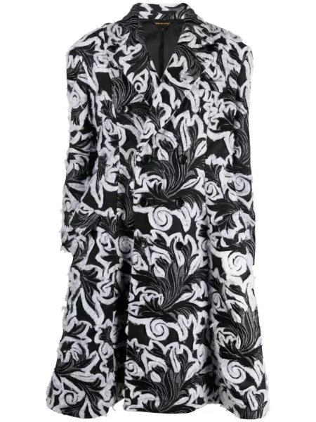 Palton Comme Des Garçons cu model floral din jacard negru