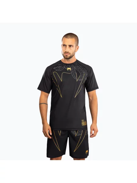 Мъжка тренировъчна тениска Venum Serpenti Dry Tech black/silver/gold черно