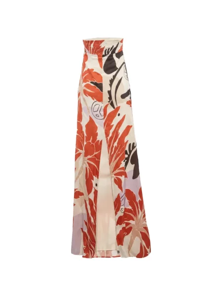 Rochie maxi 424 cu model floral cu imagine fără bretele