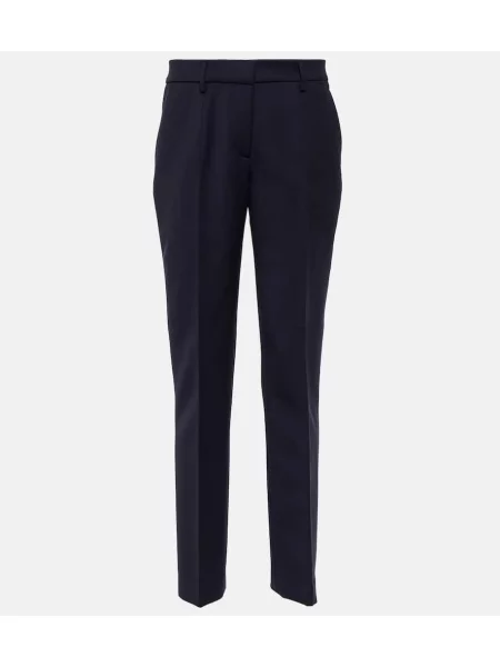Pantaloni Gabriela Hearst cu talie înaltă de lână albastru